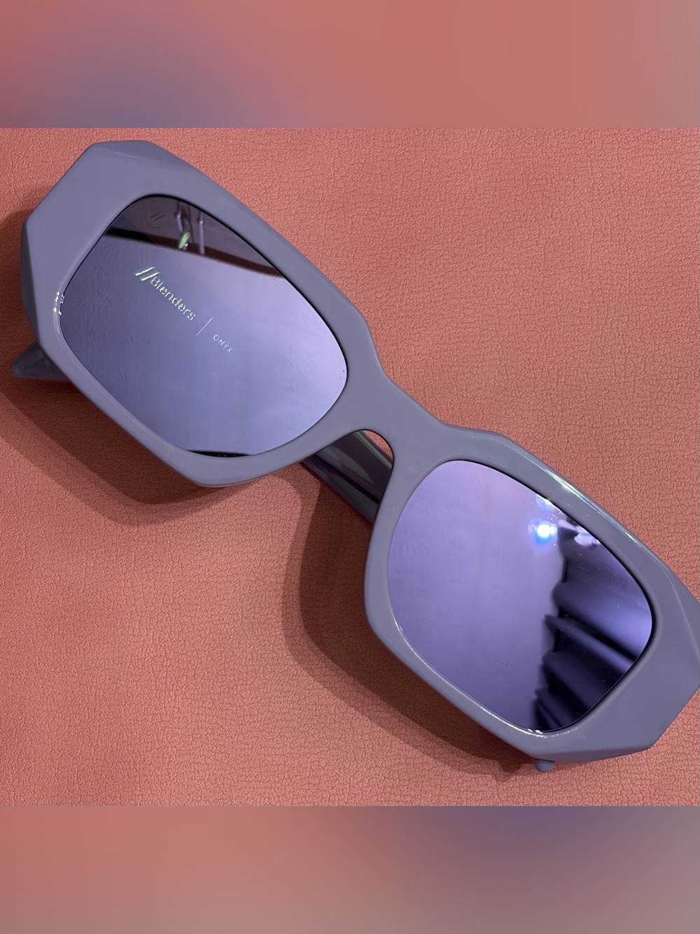 Blenders Onyx Glossy Orchid Flash Rectangle Polarized Sunglasses EXCELLENT